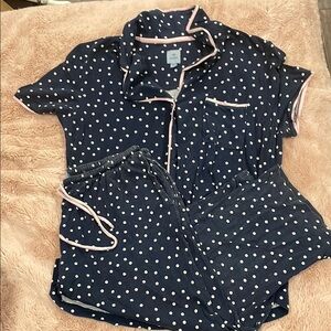 Navy Polka Dot Pajama Set